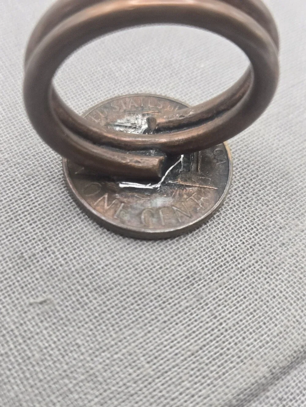 Vintage 1982 Coin Copper Penny Ring Handmade Nostalgic Retro Eclectic Gift